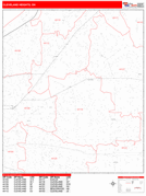 Cleveland Heights Digital Map Red Line Style